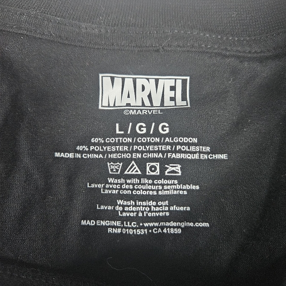 Marvel Deadpool Men's T-Shirt Size Large All Over Print Black - Picture 3 of 5